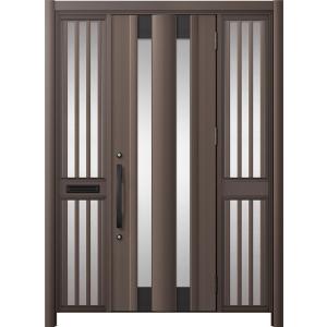 リシェント玄関ドア3 アルミ仕様 / 手動 両袖飾り-中桟付きポスト付き_ランマなし C14N型(ア...