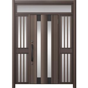 リシェント玄関ドア3 アルミ仕様 / 手動 両袖飾り-中桟付きポストなし_ランマ付き C14N型(ア...