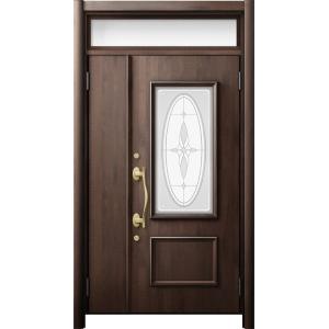 リシェント 玄関ドア3 断熱仕様 / 非防火 K2 C15型 木目調  親子ランマ付 特注サイズ  ...