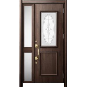 リシェント 玄関ドア3 断熱仕様 / 非防火 K4 C15型 木目調  片袖 中桟付ポスト無 特注サ...