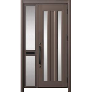 リシェント玄関ドア3 アルミ仕様 / 手動 片袖-中桟付きポスト付き_ランマなし C16N型(アルミ...