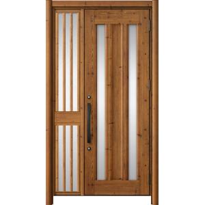 リシェント玄関ドア3 アルミ仕様 / 手動 片袖飾り-中桟付きポストなし_ランマなし C16N型(木...