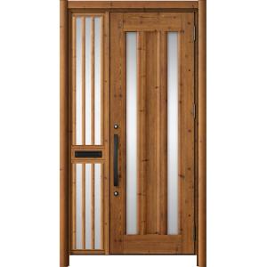 リシェント玄関ドア3 アルミ仕様 / 手動 片袖飾り-中桟付きポスト付き_ランマなし C16N型(木...