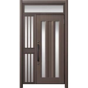 リシェント玄関ドア3 アルミ仕様 / 手動 片袖飾り-中桟付きポストなし_ランマ付き C16N型(ア...