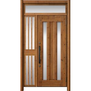 リシェント玄関ドア3 アルミ仕様 / 手動 片袖飾り-中桟付きポストなし_ランマ付き C16N型(木...