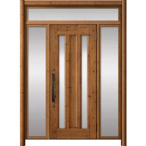 リシェント玄関ドア3 アルミ仕様 / 手動 両袖_ランマ付き C16N型(木目調) 特注 W：1,0...