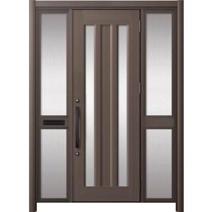 リシェント玄関ドア3 アルミ仕様 / 手動 両袖-中桟付きポスト付き_ランマなし C16N型(アルミ...