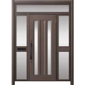 リシェント玄関ドア3 アルミ仕様 / 手動 両袖-中桟付きポスト付き_ランマ付き C16N型(アルミ...