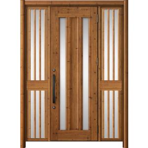 リシェント玄関ドア3 アルミ仕様 / 手動 両袖飾り-中桟付きポストなし_ランマなし C16N型(木...