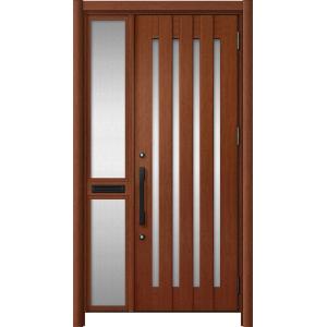 リシェント玄関ドア3 アルミ仕様 / 手動 片袖-中桟付きポスト付き_ランマなし C17N型(木目調...
