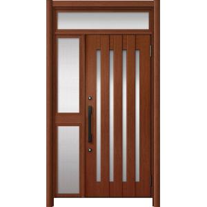 リシェント玄関ドア3 アルミ仕様 / 手動 片袖-中桟付きポストなし_ランマ付き C17N型(木目調...
