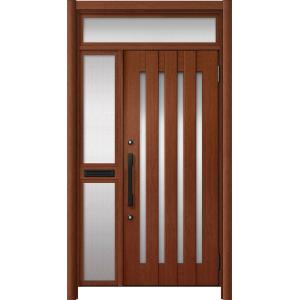 リシェント玄関ドア3 アルミ仕様 / 手動 片袖-中桟付きポスト付き_ランマ付き C17N型(木目調...