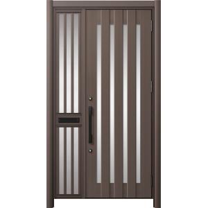 リシェント玄関ドア3 アルミ仕様 / 手動 片袖飾り-中桟付きポスト付き_ランマなし C17N型(ア...