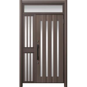 リシェント玄関ドア3 アルミ仕様 / 手動 片袖飾り-中桟付きポストなし_ランマ付き C17N型(ア...