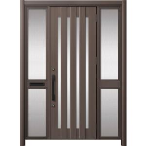 リシェント玄関ドア3 アルミ仕様 / 手動 両袖-中桟付きポスト付き_ランマなし C17N型(アルミ...