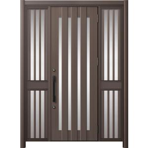 リシェント玄関ドア3 アルミ仕様 / 手動 両袖飾り-中桟付きポストなし_ランマなし C17N型(ア...