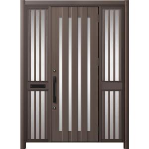 リシェント玄関ドア3 アルミ仕様 / 手動 両袖飾り-中桟付きポスト付き_ランマなし C17N型(ア...