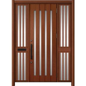 リシェント玄関ドア3 アルミ仕様 / 手動 両袖飾り-中桟付きポスト付き_ランマなし C17N型(木...