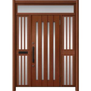 リシェント玄関ドア3 アルミ仕様 / 手動 両袖飾り-中桟付きポスト付き_ランマ付き C17N型(木...