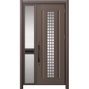 リシェント玄関ドア3 アルミ仕様 / 手動 片袖-中桟付きポスト付き_ランマなし C20N型(アルミ...