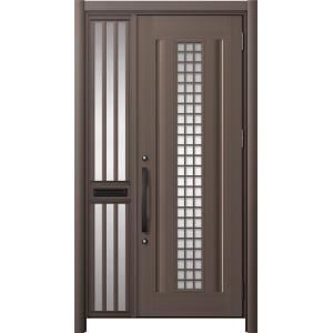 リシェント玄関ドア3 アルミ仕様 / 手動 片袖飾り-中桟付きポスト付き_ランマなし C20N型(ア...