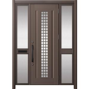 リシェント玄関ドア3 アルミ仕様 / 手動 両袖-中桟付きポスト付き_ランマなし C20N型(アルミ...