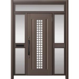 リシェント玄関ドア3 アルミ仕様 / 手動 両袖-中桟付きポスト付き_ランマ付き C20N型(アルミ...