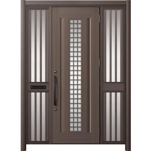 リシェント玄関ドア3 アルミ仕様 / 手動 両袖飾り-中桟付きポスト付き_ランマなし C20N型(ア...