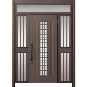 リシェント玄関ドア3 アルミ仕様 / 手動 両袖飾り-中桟付きポストなし_ランマ付き C20N型(ア...