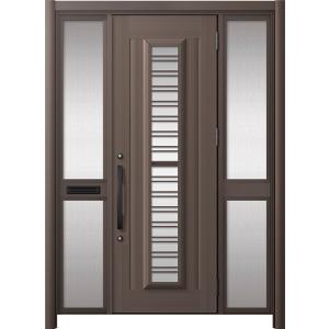リシェント玄関ドア3 アルミ仕様 / 手動 両袖-中桟付きポスト付き_ランマなし C83N型(アルミ...