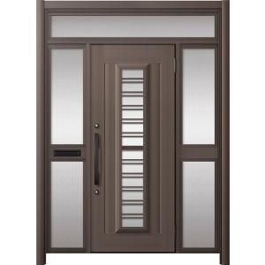 リシェント玄関ドア3 アルミ仕様 / 手動 両袖-中桟付きポスト付き_ランマ付き C83N型(アルミ...