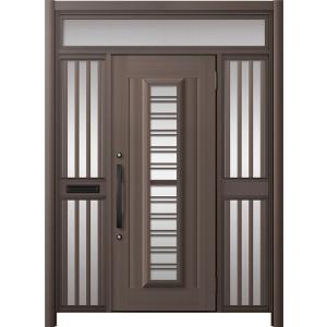 リシェント玄関ドア3 アルミ仕様 / 手動 両袖飾り-中桟付きポスト付き_ランマ付き C83N型(ア...