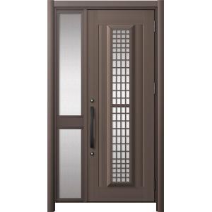 リシェント玄関ドア3 アルミ仕様 / 手動 片袖-中桟付きポストなし_ランマなし C84N型(アルミ...