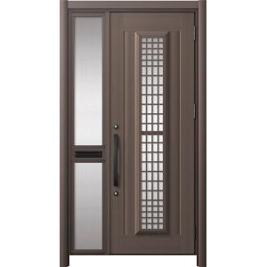 リシェント玄関ドア3 アルミ仕様 / 手動 片袖-中桟付きポスト付き_ランマなし C84N型(アルミ...