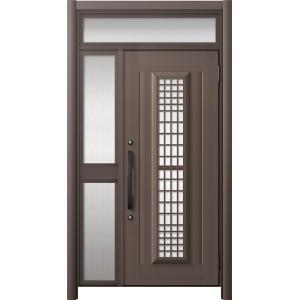 リシェント玄関ドア3 アルミ仕様 / 手動 片袖-中桟付きポストなし_ランマ付き C84N型(アルミ...