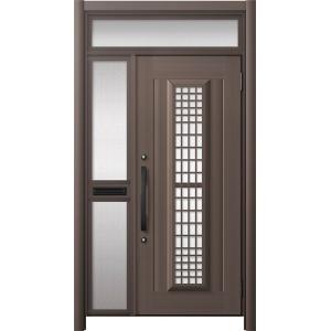 リシェント玄関ドア3 アルミ仕様 / 手動 片袖-中桟付きポスト付き_ランマ付き C84N型(アルミ...