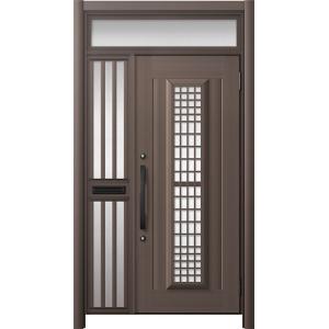 リシェント玄関ドア3 アルミ仕様 / 手動 片袖飾り-中桟付きポスト付き_ランマ付き C84N型(ア...