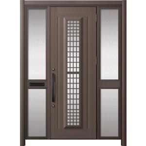 リシェント玄関ドア3 アルミ仕様 / 手動 両袖-中桟付きポスト付き_ランマなし C84N型(アルミ...
