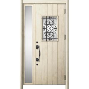 リシェント 玄関ドア3 断熱仕様 / 非防火 K2 D41型 木目調  片袖 特注サイズ  W：1,...