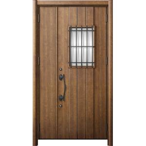 リシェント 玄関ドア3 断熱仕様 / 非防火 K4 D44型 木目調  親子ドア 特注サイズ  W：...