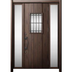 リシェント 玄関ドア3 断熱仕様 / 非防火 K4 D44型 木目調  両袖 特注サイズ  W：1,...