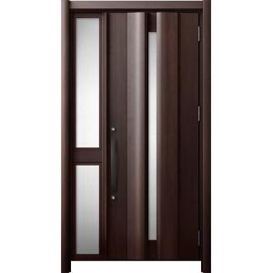 リシェント 玄関ドア3 断熱仕様 / 非防火 K2 G12型 木目調 片袖 中桟付ポスト無 特注サイ...