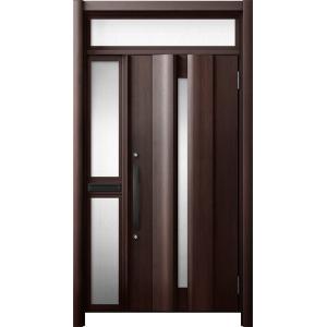 リシェント 玄関ドア3 断熱仕様 / 非防火 K4 G12型 木目調 片袖ランマ付中桟付ポスト付 特...