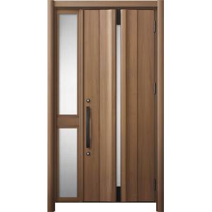 リシェント 玄関ドア3 断熱仕様 / 非防火 K2 G13型 木目調 片袖 中桟付ポスト無 特注サイ...