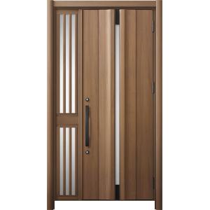 リシェント 玄関ドア3 断熱仕様 / 非防火 K4 G13型 木目調 片袖飾り 中桟付ポスト無し 特...