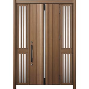 リシェント 玄関ドア3 断熱仕様 / 非防火 K4 G13型 木目調 両袖飾り 中桟付ポスト無 特注...