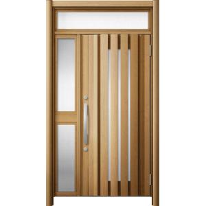 リシェント 玄関ドア3 断熱仕様 / 非防火 K2 G14型 木目調 片袖ランマ付中桟付ポスト無 特...