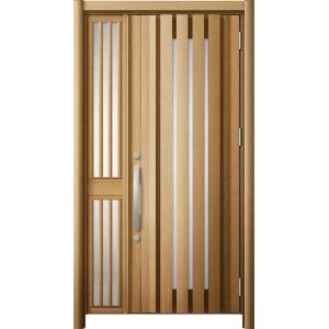 リシェント 玄関ドア3 断熱仕様 / 非防火 K2 G14型 木目調 片袖飾り 中桟付ポスト無し 特...