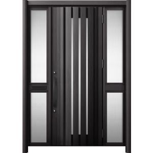 リシェント 玄関ドア3 断熱仕様 / 非防火 K2 G14型 木目調 両袖 中桟付ポスト付 特注サイ...