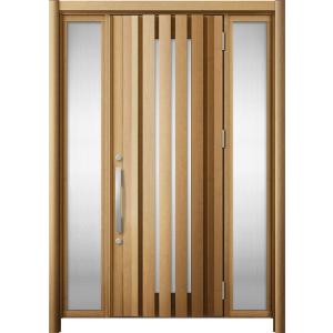 リシェント 玄関ドア3 断熱仕様 / 非防火 K4 G14型 木目調 両袖 特注サイズ W：1,24...
